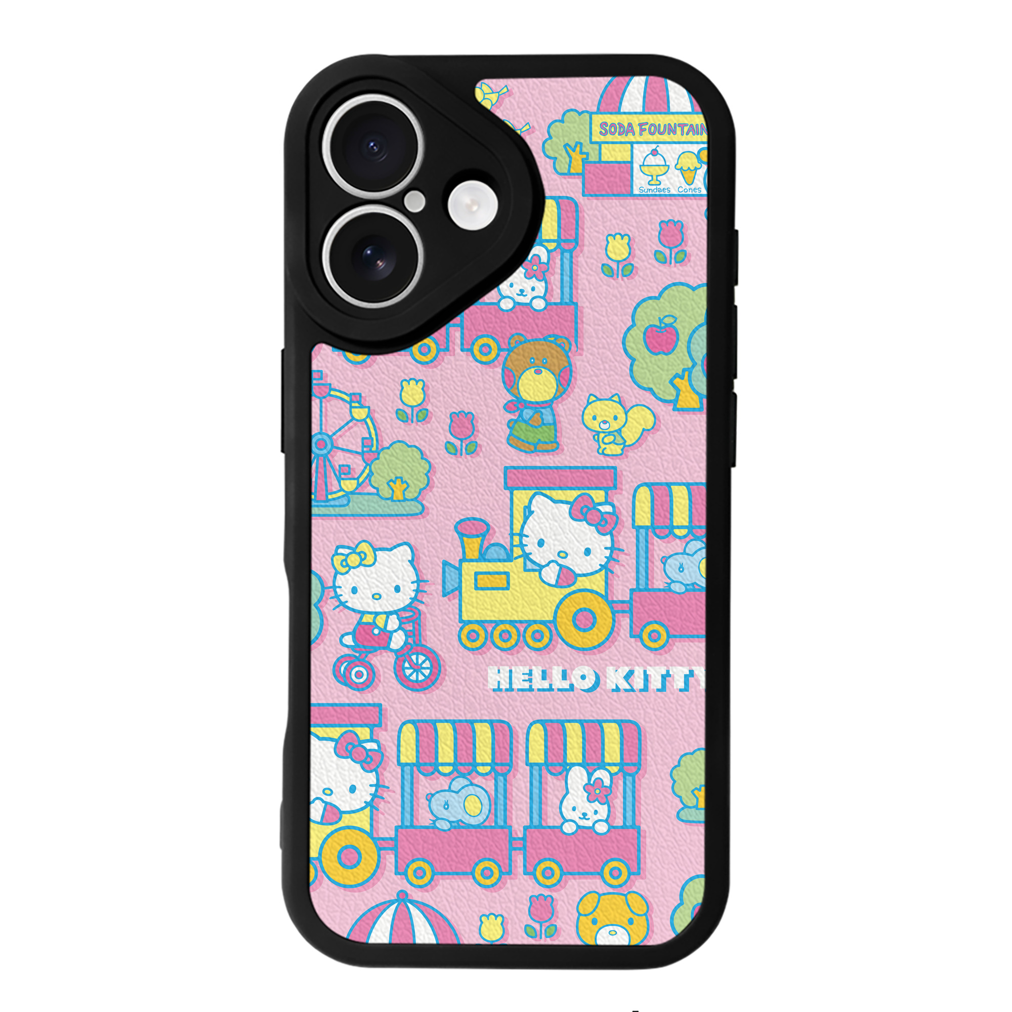（画像用） Hello Kitty ハローキティ 【iPhone 16シリーズ対応】シリコンスマホケース（レザー調） 材質：シリコン